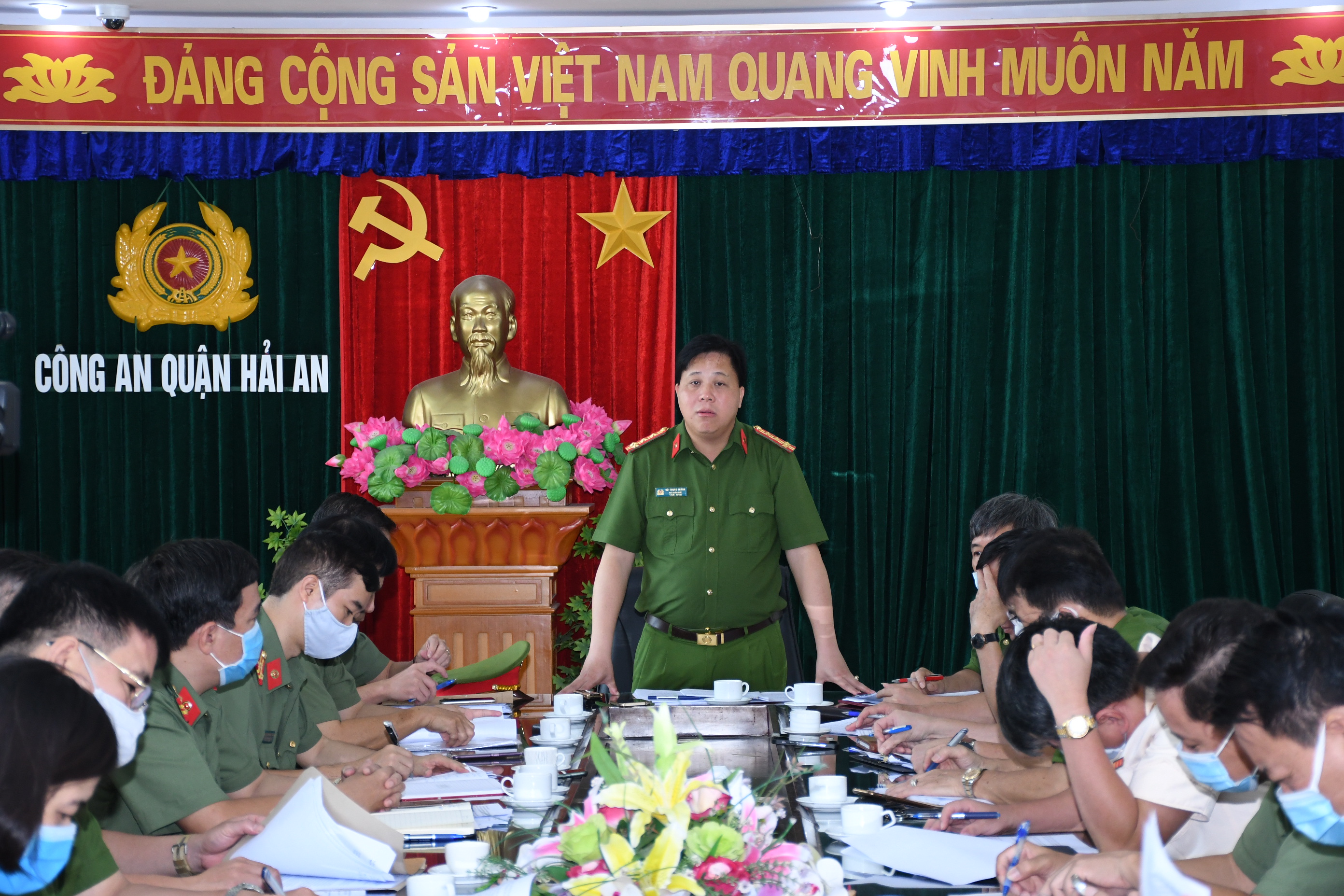 Kiểm tra công tác Công an 6 tháng đầu năm tại Công an quận Hải An